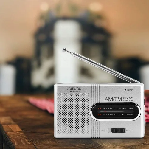 Miniatura 6 de Receptor de radio AM/FM portátil, radio AM FM de bolsillo con antena telescópica altavoz integrado y conector para auriculares para viajes al aire