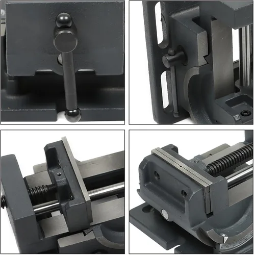 Miniatura 6 de Prensa de taladro industrial de sobremesa de 4 pulgadas con tornillo de banco resistente en ángulo para mecanizado de máquinas herramienta
