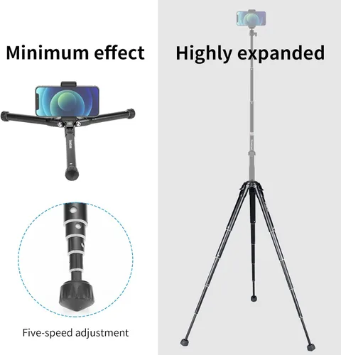 Miniatura 4 de Smatree Trípode extensible, altura ajustable, trípode de viaje de escritorio para Gopro/Osmo Mobile/Gimbal Handle Grip Stabilizer/Smooth 4/Crane