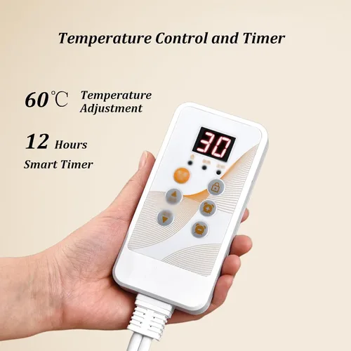 Miniatura 7 de Electric Heated Area Rug - Portable Heating Pad with Adjustable Temperature & 12H Timer, Ideal for Living Room, Bedroom, Office - 50x100cm Electric