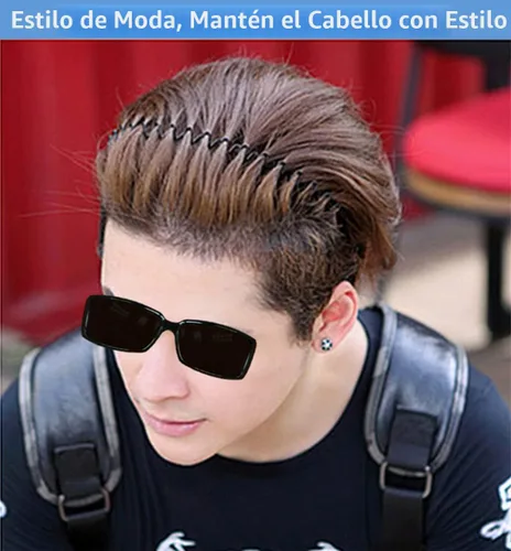 Miniatura 3 de bodbop Banda de metal para el pelo para hombres diadema para mujeres bandas unisex negras onduladas de resorte deportes al aire libre diademas