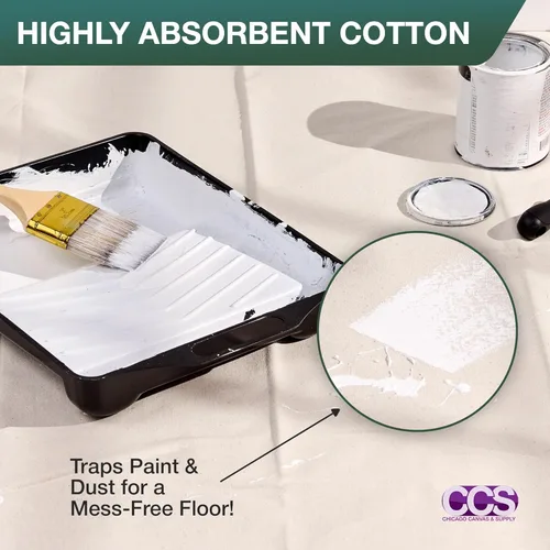 Miniatura 7 de CCS Lona Protectora de Lona para Pintura – Lona de Algodón Resistente Multiusos para Cortinas, Manteles, Telones de Fondo – Cubierta de Piso