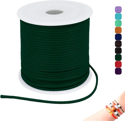 Miniatura 21 de CAMAL Cuerda de cera de 0.069 pulgadas para hacer pulseras, hilo encerado de 23 yardas para joyería y pulsera, cordón encerado para manualidades