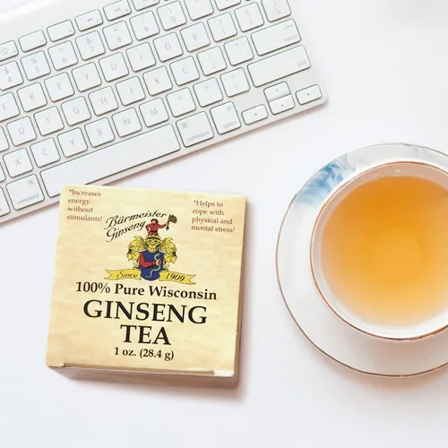 Miniatura 5 de Burmeister Ginseng Té suelto de ginseng americano cultivado en Wisconsin, paquete de 1 oz, aumenta la energía, afronta el estrés