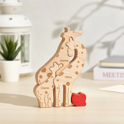Miniatura 12 de Rompecabezas de oso de madera personalizado con apellidos de 1 a 8 familiares, escultura personalizada con nombre de familia, ideal para Navidad