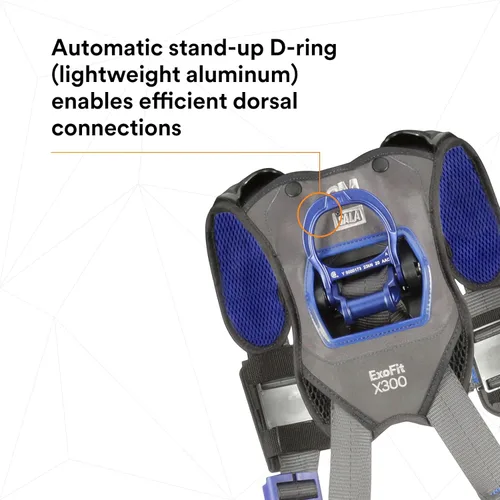 Miniatura 8 de 3M 1140184 DBI-SALA ExoFit X300 Arnés de seguridad de posicionamiento de construcción, protección contra caídas, anillos en D de espalda y cadera