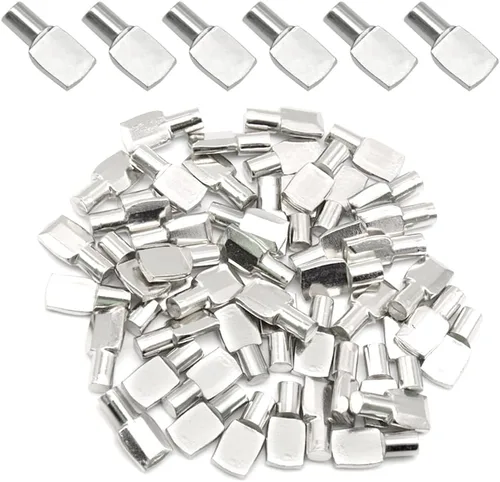 50 clavijas de estante de 0.276 x 0.945 in, clavijas de soporte de estante de metal, clavijas de estante de gabinete para estantes, muebles,