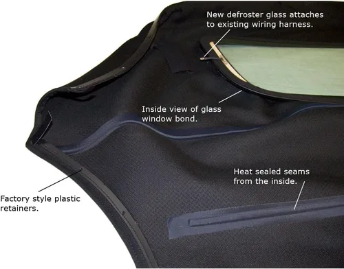 Miniatura 3 de Sierra Auto Tops Convertible Top Reemplazo para Audi TT Roadster 2000-2006, Stayfast Canvas, Negro