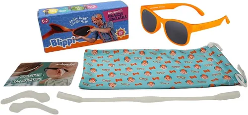 Miniatura 11 de Blippi Gafas de sol espejadas, flexibles, polarizadas, color naranja para niños con lentes espejadas azules