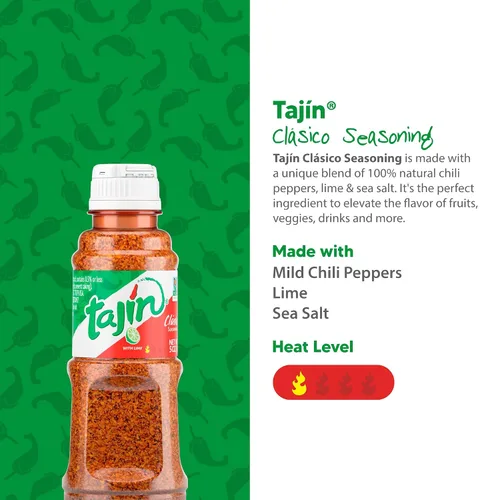 Miniatura 4 de Tajin Clásico - Auténtica mezcla de especias de chile mexicano y lima para frutas, aperitivos, tacos y cócteles, potenciador de sabor picante, 5