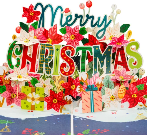 Miniatura 8 de Paper Love Frndly Tarjeta Emergente de Navidad, Noche de Navidad 3D, Regalo para Navidad o Vacaciones - 100% Reciclada y Ecológica, Cubierta de 5" x