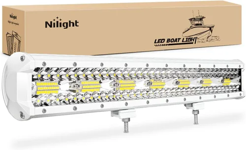 Miniatura 9 de Nilight Barra de luz LED de 20 pulgadas, color verde, triple fila, 420 W, combo de inundación puntual, conducción todoterreno, niebla, pesca, caza