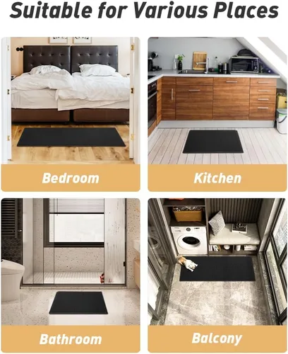 Miniatura 7 de AMOAMI Tapete de baño mejorado con diseño de gofre, súper absorbente, antideslizante, para suelo de baño, lavable a máquina, con borlas, tapetes