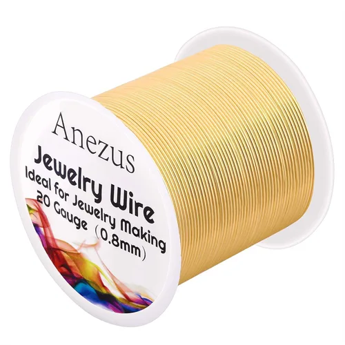 Miniatura 8 de anezus Alambre de joyería de calibre 20, alambre para manualidades de 28 yardas, alambre de cobre resistente al deslustre, para suministros