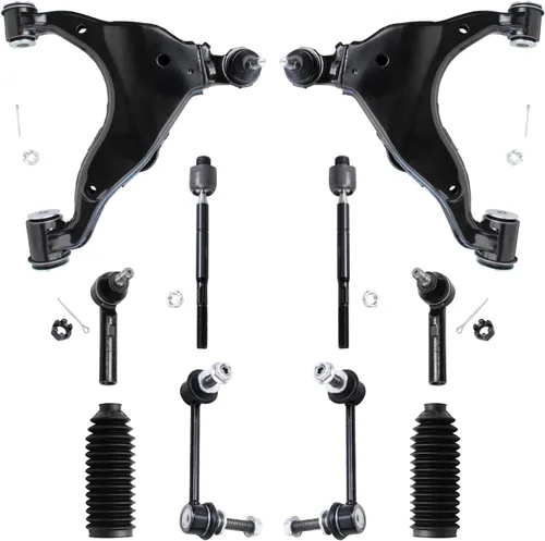 Miniatura 27 de Detroit Axle - Kit de suspensión frontal de 10 piezas para Jeep 2002-2004 Liberty, 2 brazos de control superiores con rótula 2 rótulas inferiores, 4