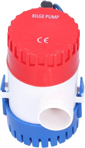Miniatura 6 de Kit de bomba de sentina sumergible marina automática 12V/24V 350-1100GPH, eje de acero inoxidable, carcasa ABS, filtro fácil de limpiar para drenaje