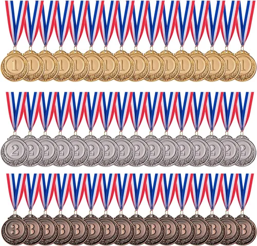 favide 48 medallas de oro y plata de bronce, medallas ganadoras de premios de oro y plata para competiciones, fiestas, estilo olímpico, 2 pulgadas