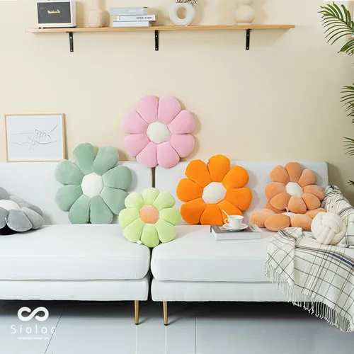 Miniatura 4 de sioloc Almohada de Flor, Almohada Decorativa con Forma de Flor Cojín de Trasero Cojín de Suelo, Cojín de Asiento, Decoración Bonita de Habitación