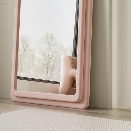 Miniatura 7 de Espejo de Piso, Espejo de Cuerpo Entero con Soporte, 63"x24" Espejo Arqueado Independiente de Cuerpo Entero para Colgar o Apoyar, Espejos de Pared