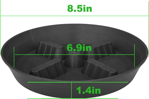 Miniatura 2 de Paquete de 4 platillos para plantas de 8 pulgadas, 10, 12, 14, 17 pulgadas, soporte para plantas de plástico para interiores y exteriores, bandejas