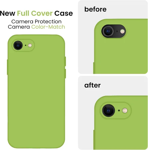 Miniatura 4 de FireNova Funda diseñada para iPhone SE 2022/2020, iPhone 7 8, silicona mejorada [borde recto] y [protección de cámara] funda para teléfono con forro