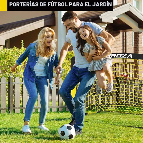 Miniatura 6 de Portería de fútbol, juego de porterías de fútbol para niños para patio trasero, paquete de 2 redes de fútbol portátiles desplegables con pelota