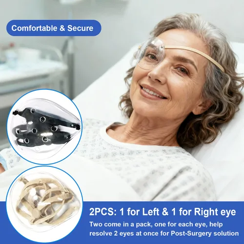 Miniatura 5 de AMZVIO 2 piezas Protector Ocular Después de Cirugía de Cataratas, Protector Ocular para Dormir después de Cirugía, Banda Elástica Extendida Más