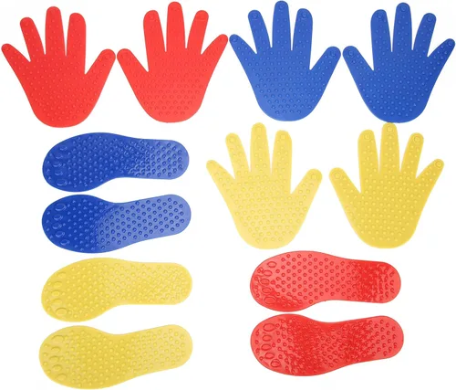 Coloridos marcadores de alfombras para manos y pies, tapete de juego de integración de coordinación de extremidades de ejercicio, tapete de juego de