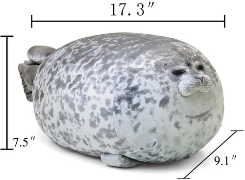 Miniatura 2 de Almohada de foca, almohada de felpa de sello de Blob gordito, juguete de peluche, lindas almohadas de océano (mediano, 17.6 pulgadas)