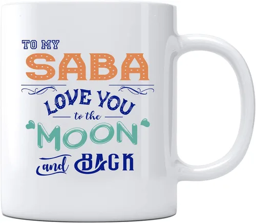 Taza de café para el día de la madre con texto en inglés "To My Saba Love You To The Moon And Back", regalos para el día de la madre para mamá,