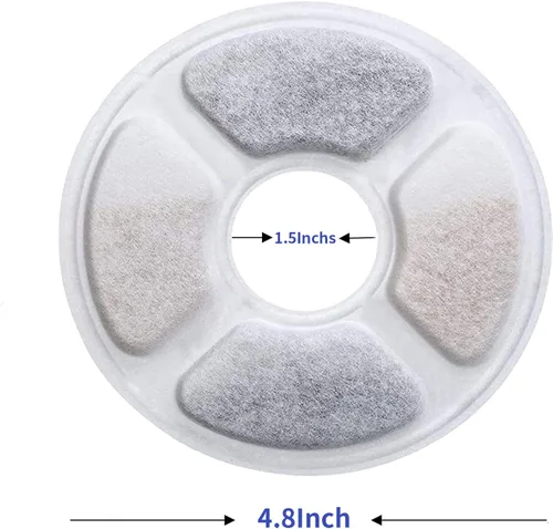 Miniatura 2 de Filtros de repuesto para fuente de agua para mascotas, filtros de carbón activado para gatos y perros, dispensador automático de agua (paquete de 16)