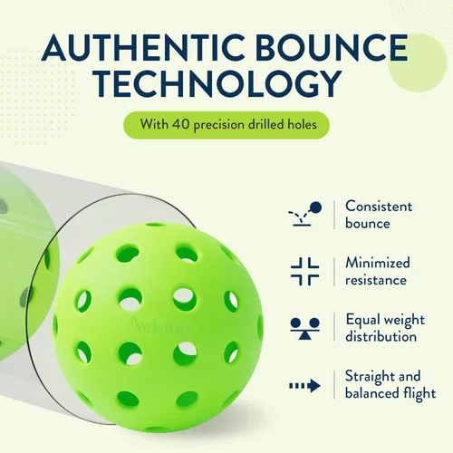 Miniatura 2 de Outdoor Pickleball Balls USAPA Approved for Tournament Play 6 12 48 Packs Durable 40-Hole Design Ideal for All Skill Levels Pickleball Accessories