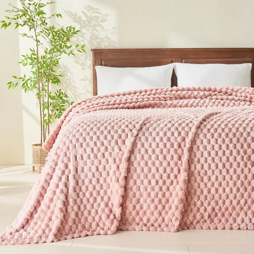 Miniatura 98 de NEWCOSPLAY Manta de Tiro Súper Suave Aqua Franela Sedosa Premium Forro Polar Jacquard Acanalado 3D Ligero Manta de Cama Uso en Todas las Estaciones