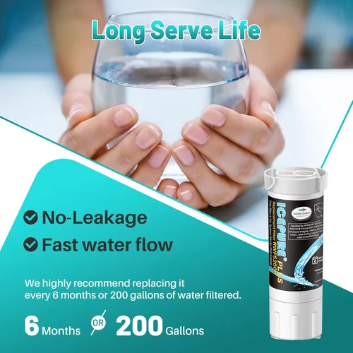 Miniatura 6 de ICEPURE PLUS RWF5200B NSF/ANSI 53 - Filtro de agua para refrigerador certificado para GE XWF(no XWFE) GBE21 GDE21 GDE25 GFE24 GFE26 GNE21 GNE25