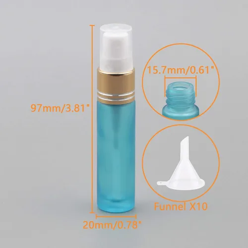 Miniatura 3 de Ellbest Botella de spray de vidrio recargable de 0.3 fl oz con 5 cuentagotas y 10 embudos, botella de perfume de vidrio pequeña