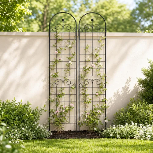 Miniatura 20 de Paquete de 4 enrejados de jardín de metal de 71" de altura, cerca de jardín, enrejado a prueba de óxido para plantas trepadoras, soporte de rosas
