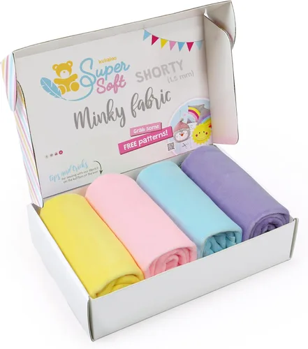 Miniatura 14 de kullaloo Tela de Felpa Tela Minky Blanca Sólida para Coser Material de Abrazo Súper Suave 39.5x29.5 pulgadas Peluches, Mantas de Bebé