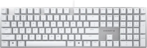 Cherry KC 200 MX, teclado mecánico de oficina con cable, diseño moderno con elegante superficie de aluminio, conexión USB-A, interruptores marrones