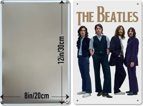 Decoración de pared de The Beatles, carteles de metal de los Beatles, póster de pared de arte retro de los Beatles, decoraciones de fiesta de