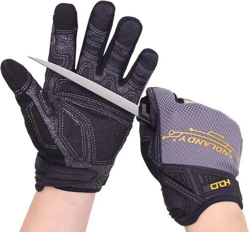 Miniatura 16 de HANDLANDY Anti Vibration Gloves, SBR Padding, TPR Protector, Mechanic Work Gloves