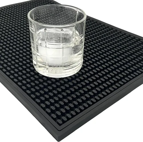 Miniatura 12 de Paquete de 2 tapetes de goma para barra, antideslizantes, para barman, barra de café y encimera de cocina, protector grueso y duradero para Gris