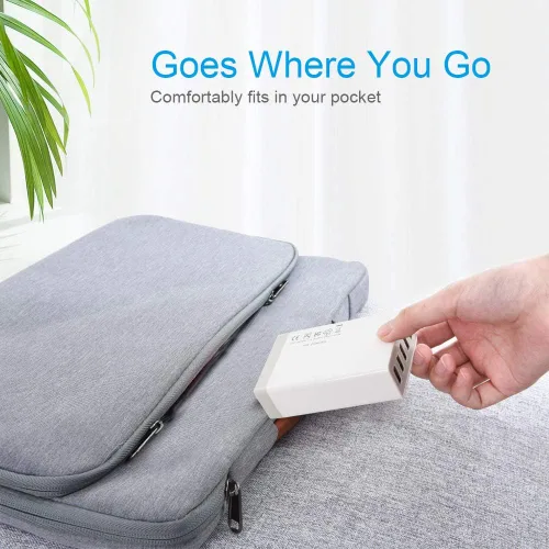 Miniatura 5 de Cargador de pared USB, estación de carga USB de escritorio para múltiples dispositivos, 40W 8A, 5 puertos, cargador portátil de viaje para teléfono