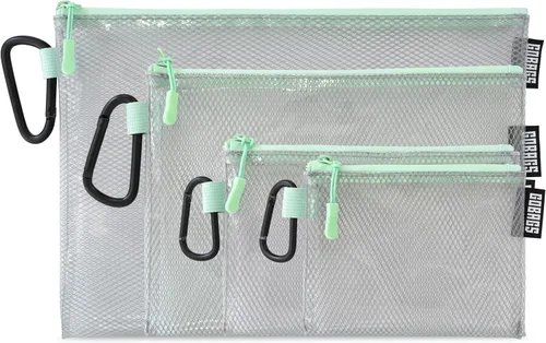Miniatura 10 de GOBAGS Air Production Bolsa Mediana Transparente con Cremallera (Paquete de 4) – Organizador de Cables y Bolsa de Equipo de Viaje para Electrónicos