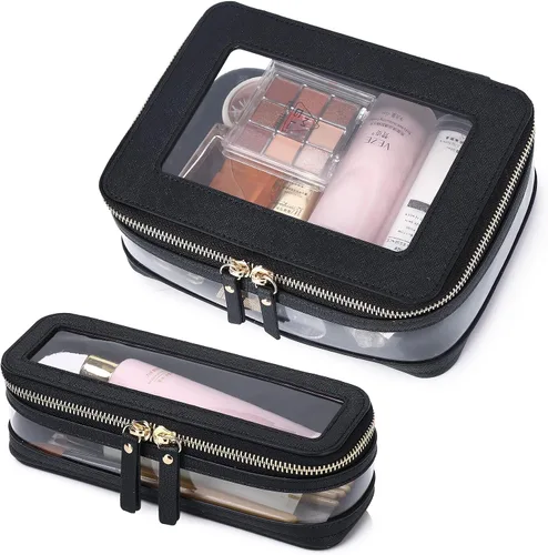 Miniatura 71 de Pinkmik Pequeña bolsa de maquillaje transparente, mini estuche para cosméticos, bolsa de aseo impermeable con cremallera, organizador de bolsos