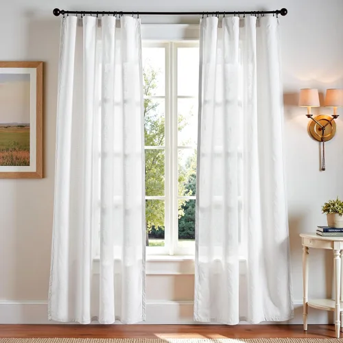 Miniatura 94 de JINCHAN Cortinas de lino de 108 pulgadas de largo, juego de 2 paneles, cortinas de ventana para sala de estar y dormitorio, cortinas