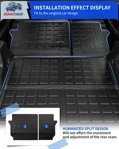 Miniatura 3 de Rongtaod Tapete de carga compatible con Jeep Cherokee 2019-2023, alfombrilla de maletero de TPE para asiento trasero, accesorios para Jeep Cherokee