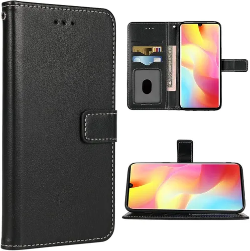 Compatible con Xiaomi Mi Note 10 Lite - Funda tipo cartera con correa para la muñeca con cordón de cuero, soporte para tarjetas, accesorios para