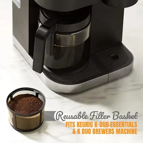 Miniatura 3 de Cesta de filtro reutilizable de 8 a 12 tazas con parte inferior de malla, se adapta a la máquina Keurig K-Duo Essentials y K Duo Brewers - Filtro