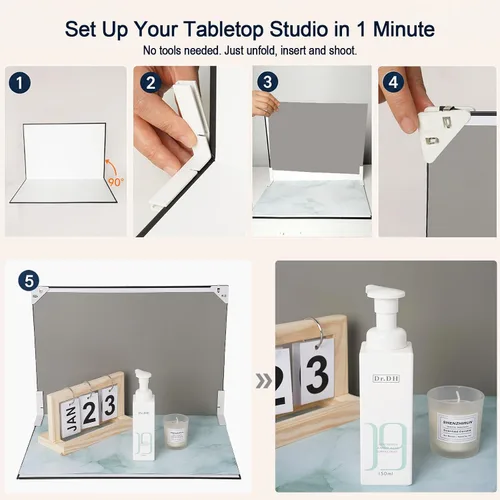 Miniatura 7 de Tablero de fondo de fotos Fotografía del producto: 10 piezas de 20 patrones Kit de fondo de comida de mesa - Accesorios planos para joyas