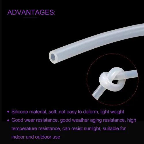 Miniatura 5 de DMiotech Tubo de silicona transparente de 1/16"(1.6mm) ID 1/8"(3.2mm) OD 10 pies tubo de silicona transparente, manguera de silicona industrial
